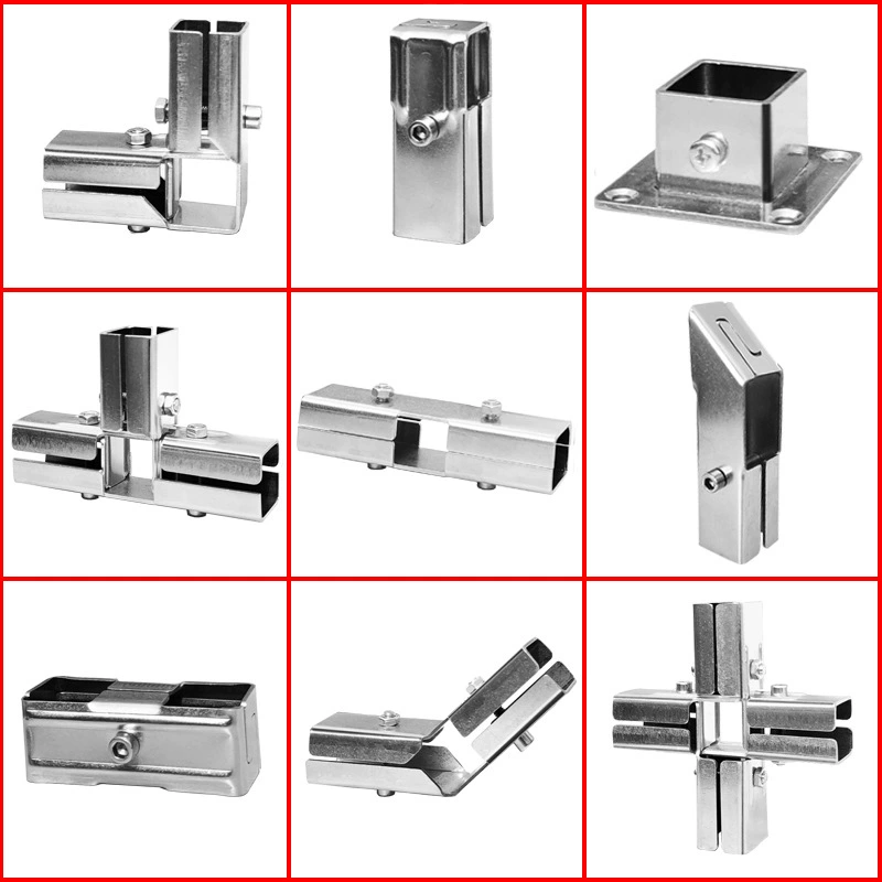 20/25/30 мм квадратный трубчатый соединитель из нержавеющей стали, оцинкованный квадратный стальной зажим для стальной трубы, соединительная полка, пряжка без сварки