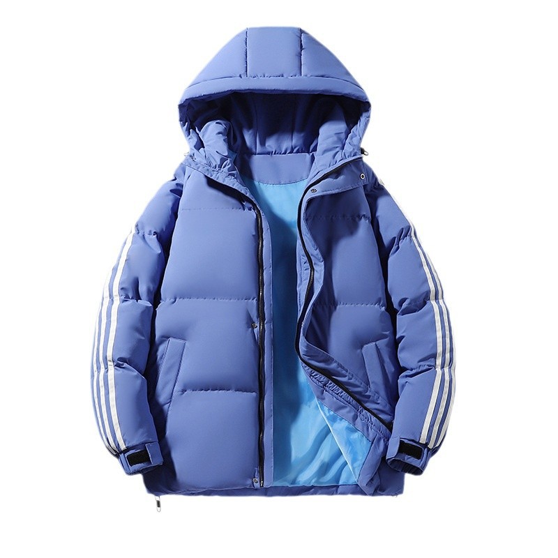Hombres de algodón de pluma otoño y invierno grueso abrigo de algodón caliente para hombres 2024 nueva chaqueta de algodón de invierno chaqueta de tres barras para hombres