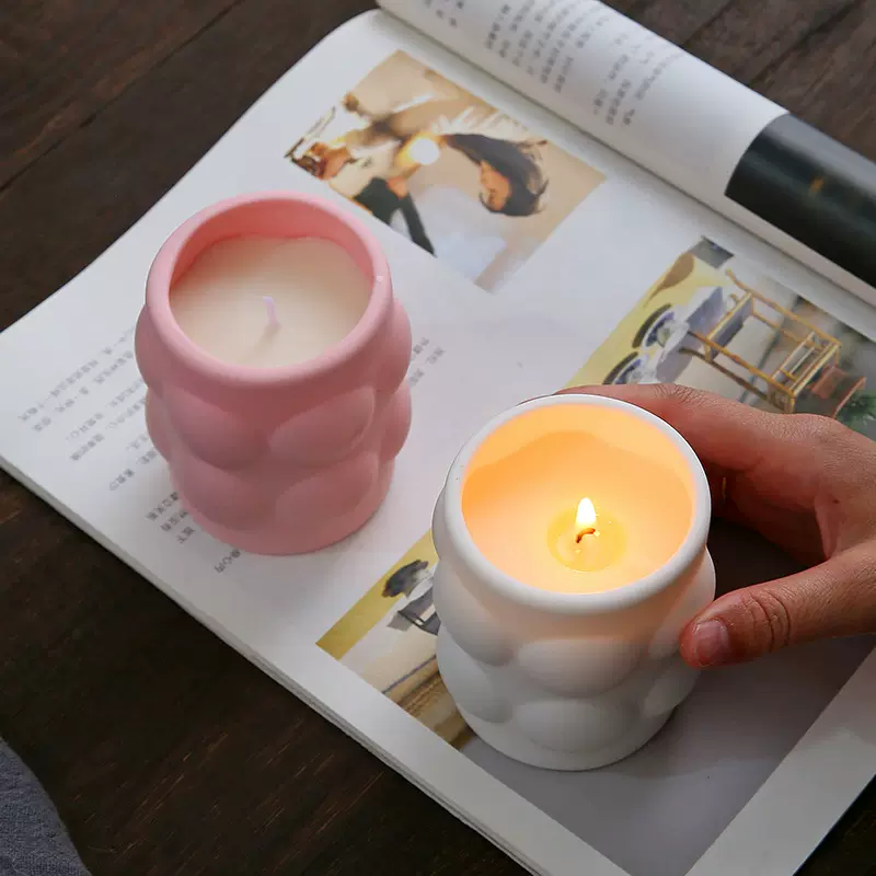 北欧ins高颜值陶瓷香薰蜡烛烛台容器浪漫蜡烛杯工艺品摆件家居