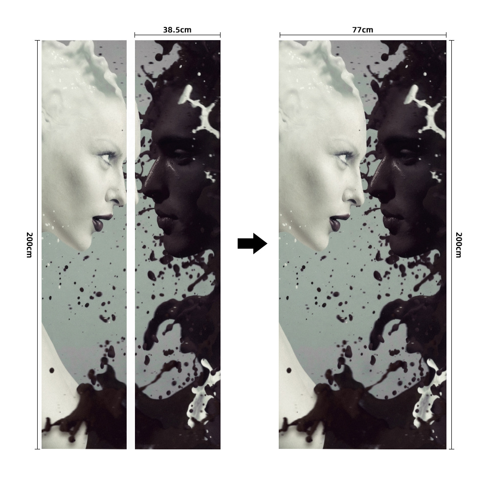 Pegatinas para puertas 3D respetuosas con el medio ambiente, autoadhesivos, fabricantes de origen al por mayor, patrones populares transfronterizos de alta definición, adhesivos para puertas impermeables, a prueba de aceite y antiincrustantes