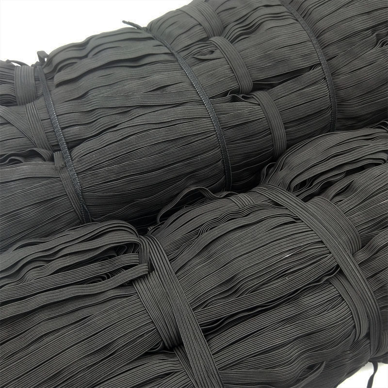 现货0.3cm-1.2cm黑色白色服装辅料跑马带袖口扁橡筋耳带松紧