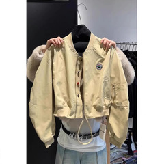 原版开春2025超火减龄独特小香风休闲百搭黑色棒球服外套女小个子