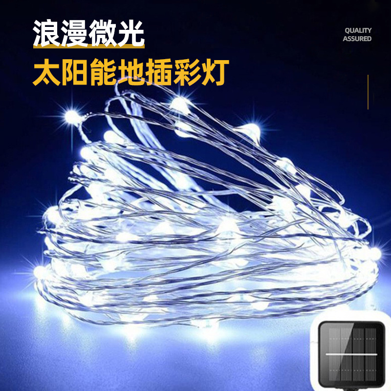 Transfronterizos LED solar de alambre de cobre cuerdas de hadas de navidad lámpara de alambre de cobre enchufado con decoración creativa lámpara de 100 metros