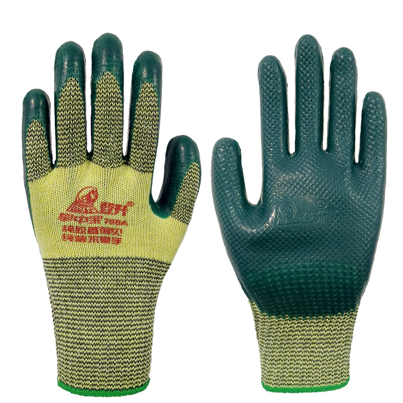 Dengsheng 788A guantes de protección laboral Big Tiger Boca látex resistente al desgaste en relieve antideslizante guantes de trabajo a prueba de agua inodoro mano