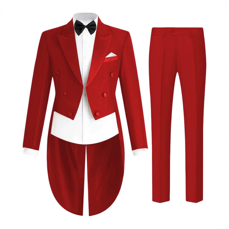 Cross-border foreign trade men's double-breasted formal tuxedo suit, groomsmen attire, British-style conductor's uniform Cross-border foreign trade men's double-breasted formal tuxedo suit, groomsmen attire, British-style conductor's uniform