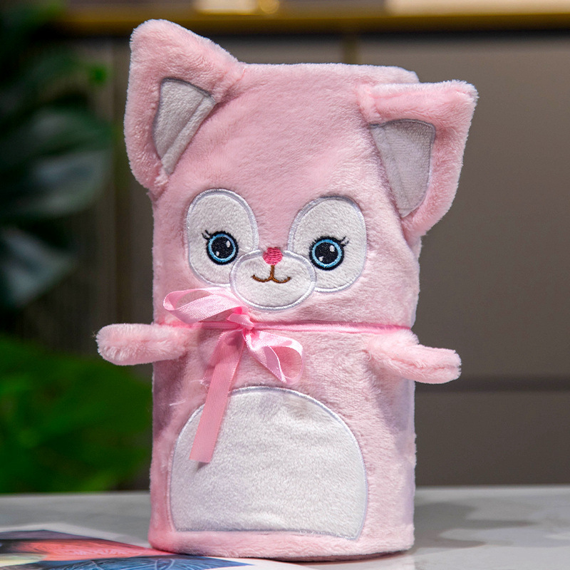 Animal de dibujos animados coral rollo manta Oficina siesta manta aire acondicionado manta estudiante niños pequeña manta grupo edificio empresa regalo