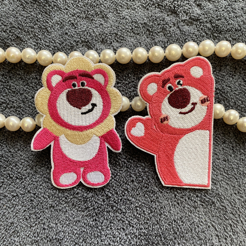 自粘款刺绣动物破洞熊布贴衣服包装饰贴花修补贴刘海碎发贴发饰di