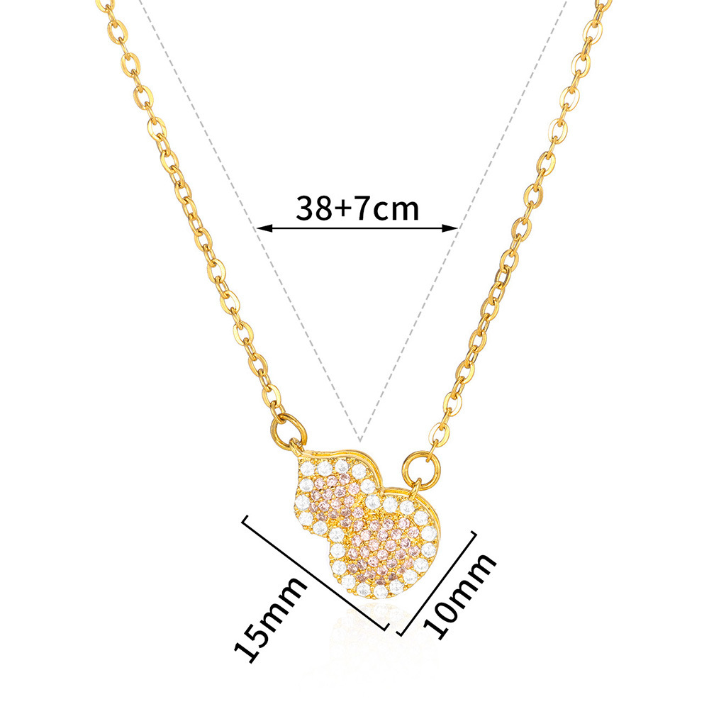 Joyería Al Por Mayor Dulce Estilo Simple Forma De Corazón Nudo De Lazo Acero Inoxidable 304 Cobre Collar Colgante Cadena Portacables display picture 25