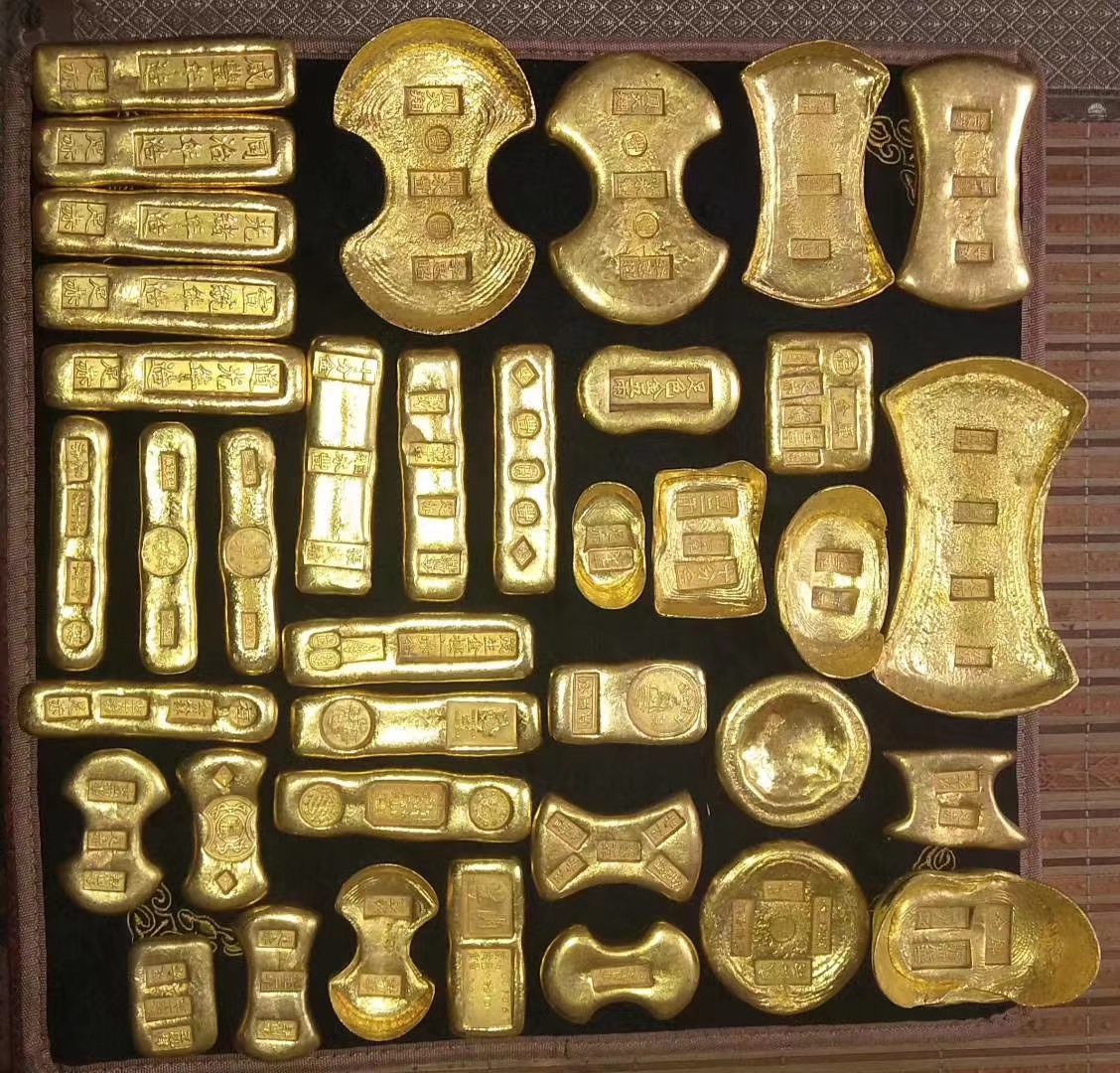 小黄鱼金锭批发古玩古董仿古代金条钱币实心黄铜金鎏金工艺品-阿里巴巴