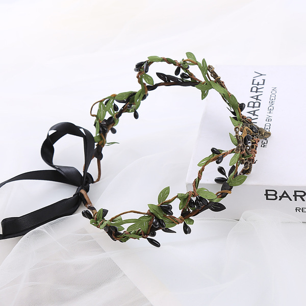 Crown Mori's leaves hair hoop Flower ring bride bridesmaid head…