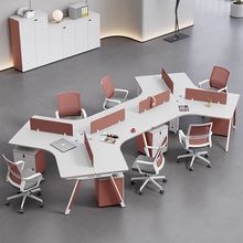 职员办公桌椅组合工位异形6人位办公桌员三人办公室家具现代简约
