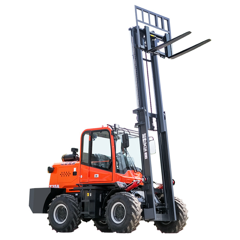 4x4 carretilla elevadora todoterreno de 5 toneladas elevación hidráulica camión de carga y descarga transfronterizo todo terreno 3,5 toneladas elevadora elevadora