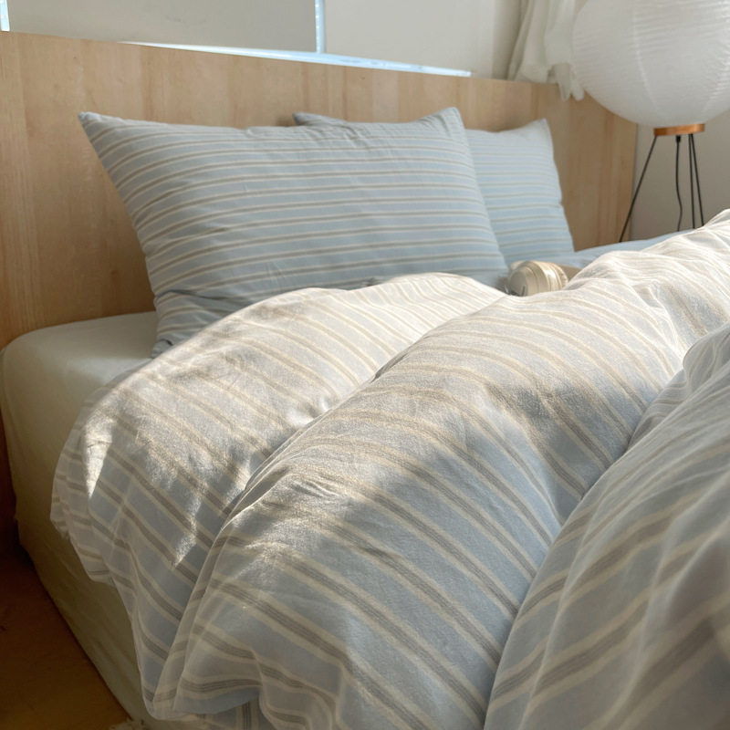 Cama de lavado de algodón de clase A, cuatro piezas de sábanas de algodón de lavado, colchón de cama, dormitorio de estudiantes, tres piezas de cuatro temporadas