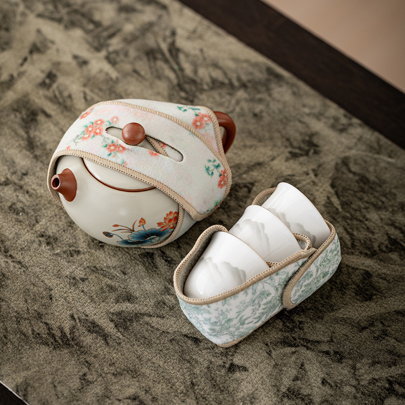 Cover Bowl Protection Strip Velcro Outdoor Purple Sand Teapot Tea Cup Master Cup Storage Protection Anti-collision Tea Set Accessories