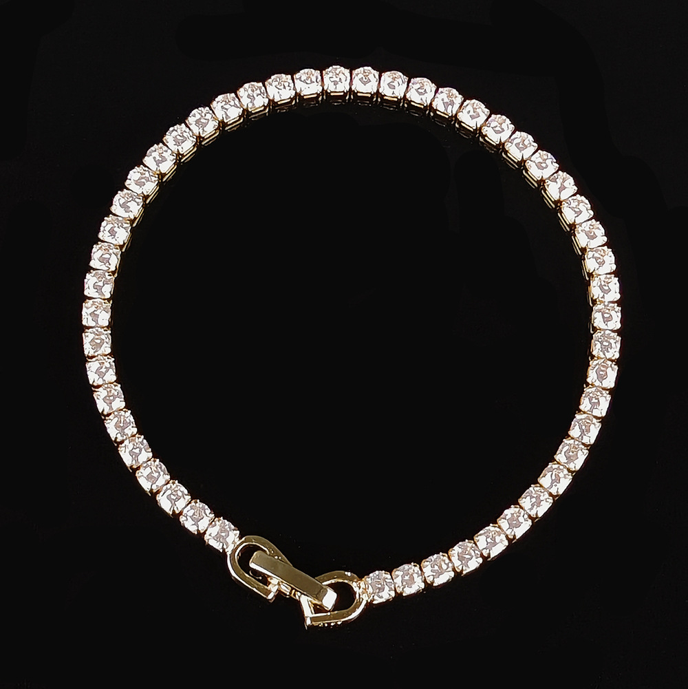 Hip Hop Tennis Armband Handstück Mehrfarbiges Zirkon Armband Damen Volldiamant Nicht verblassend S5787_voghion.com