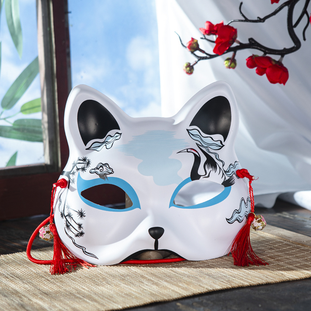 Nueva boutique y viento media cara COs encaje gato cara máscara y viento pintado a mano zorro máscara de Navidad image 3
