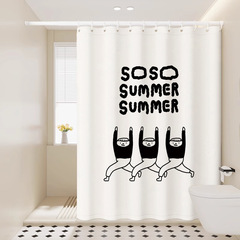 インスタイルシャワーカーテン防水布バスルームカーテンパンチフリー厚みのある防カビパーティションシャワーカーテン