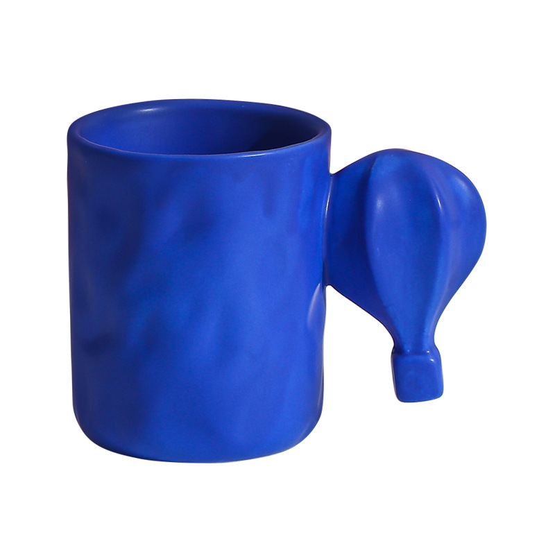 3D造型胖胖杯创意陶瓷杯新奇特马克杯情侣水杯 ins热气球彩色杯子