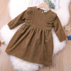 Brand demi-season corduroy small princess costume, dress, European style, A-line