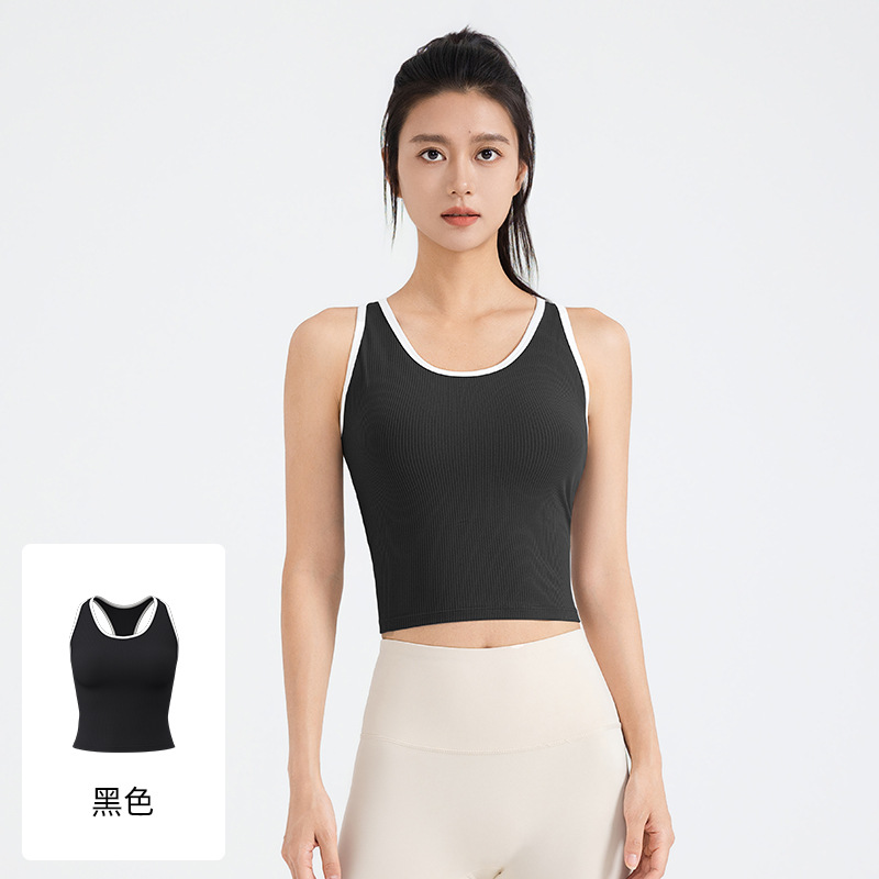 Nuevo chaleco deportivo a rayas, chaleco de yoga para mujeres