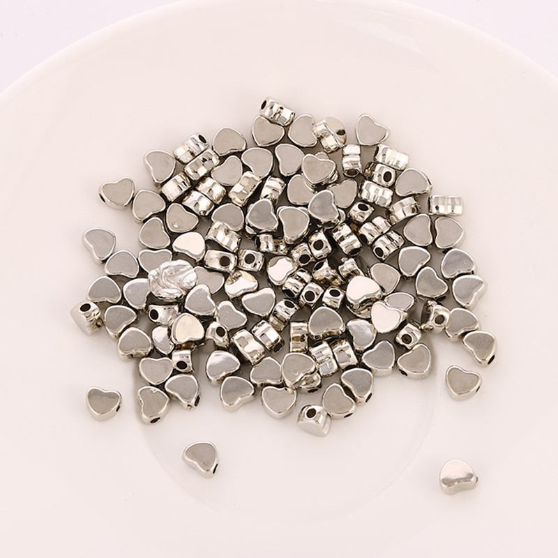 Ccb Beaded DIY Handmade Necklace Bracelet Spacer Beads with Horizontal Holes Heart-Shaped Spacer Beads DIY Jewelry Accessories Spacer Beads with Horizontal Holes Heart-Shaped