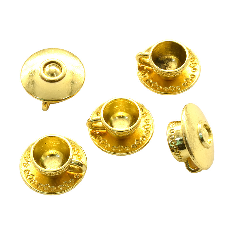 DIY accesorios de la joyería aleación vendimia hervidor taza café colgante Amazon Venta caliente