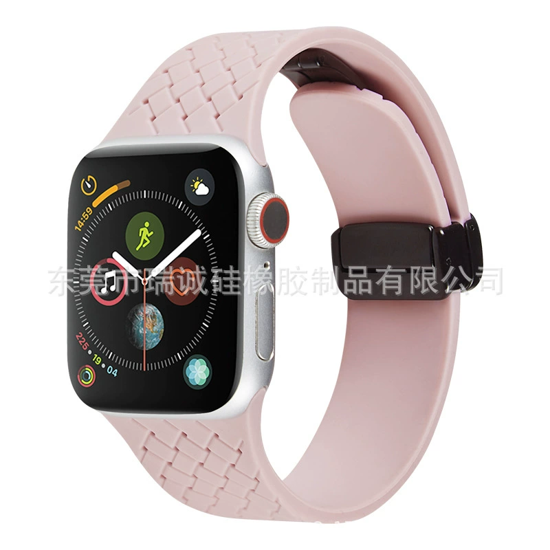 Подходящие браслеты Apple Watch 8 Ultra 49 мм плетеный складной магнитный всасывающий силиконовый ремешок