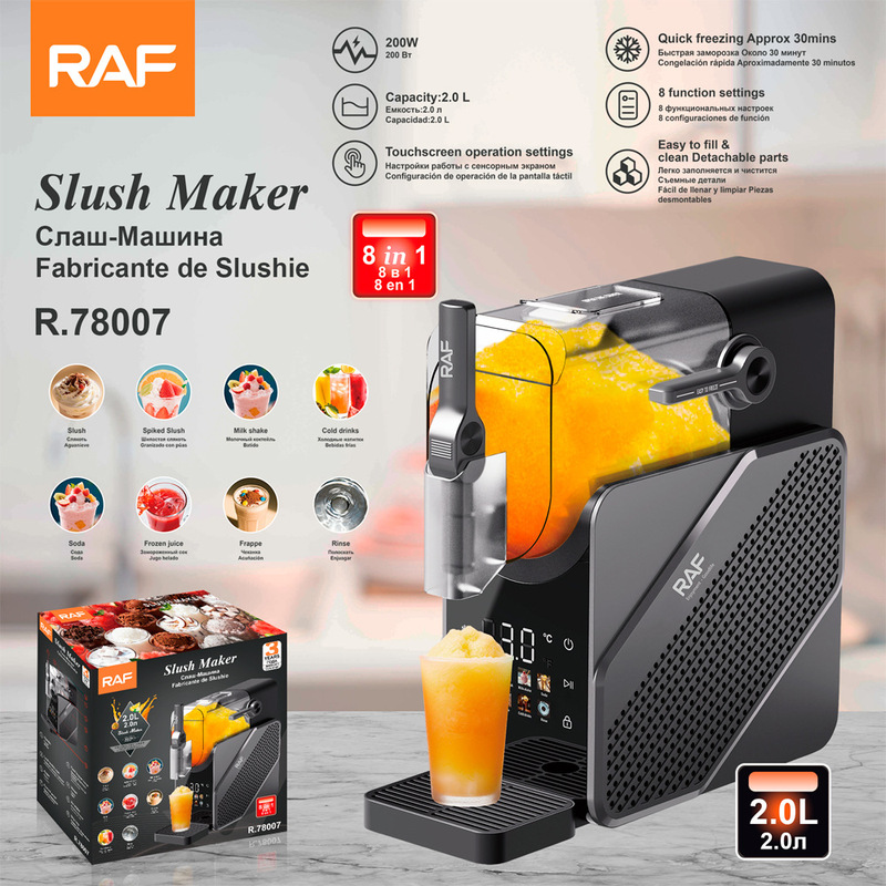 RAF European Standard Cold Drink Machine for Home Use, Small 2L Fully Automatic Ice Maker, Cross-Border Smoothie Snowflake Cold Drink Ice Maker