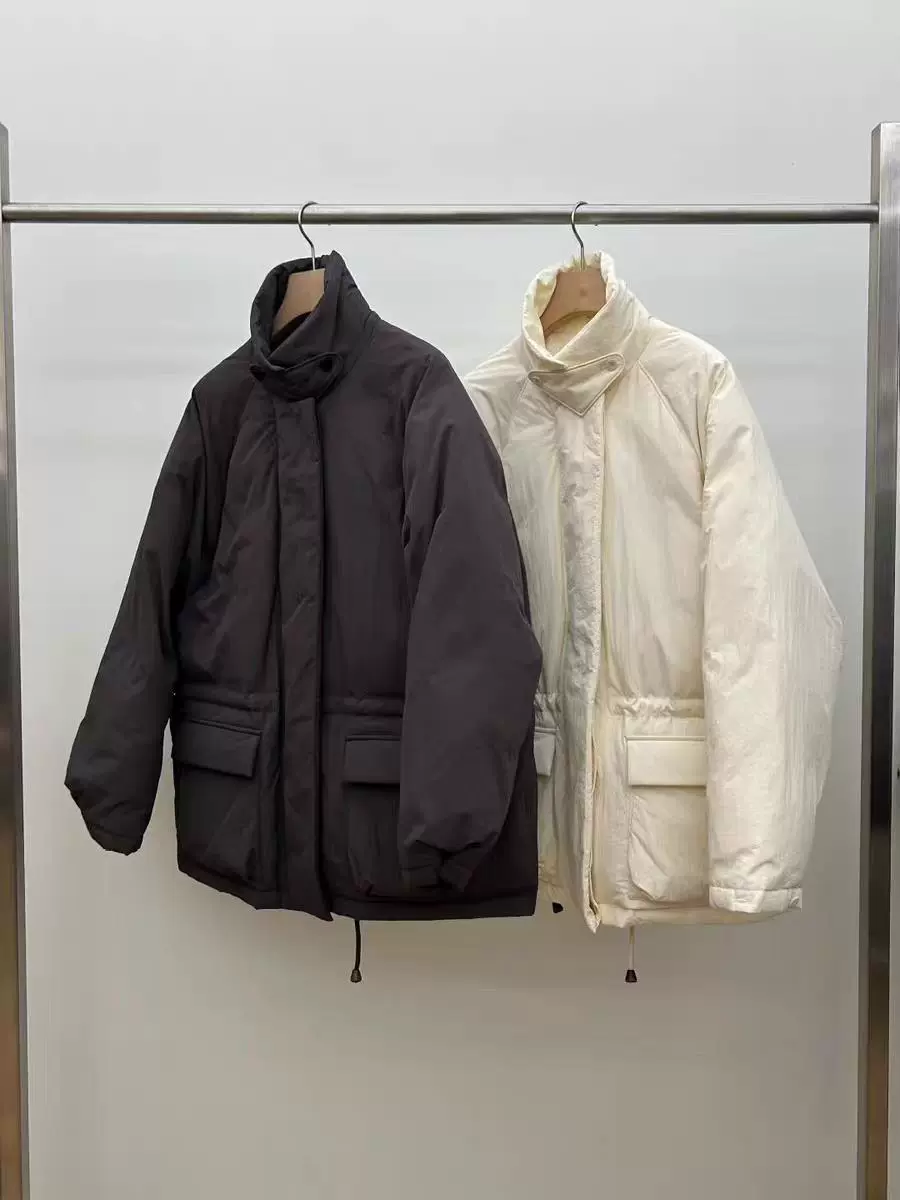 Зимняя куртка из Южной Кореи, пуховик oversize, с капюшоном-стрункой, тренд сезона