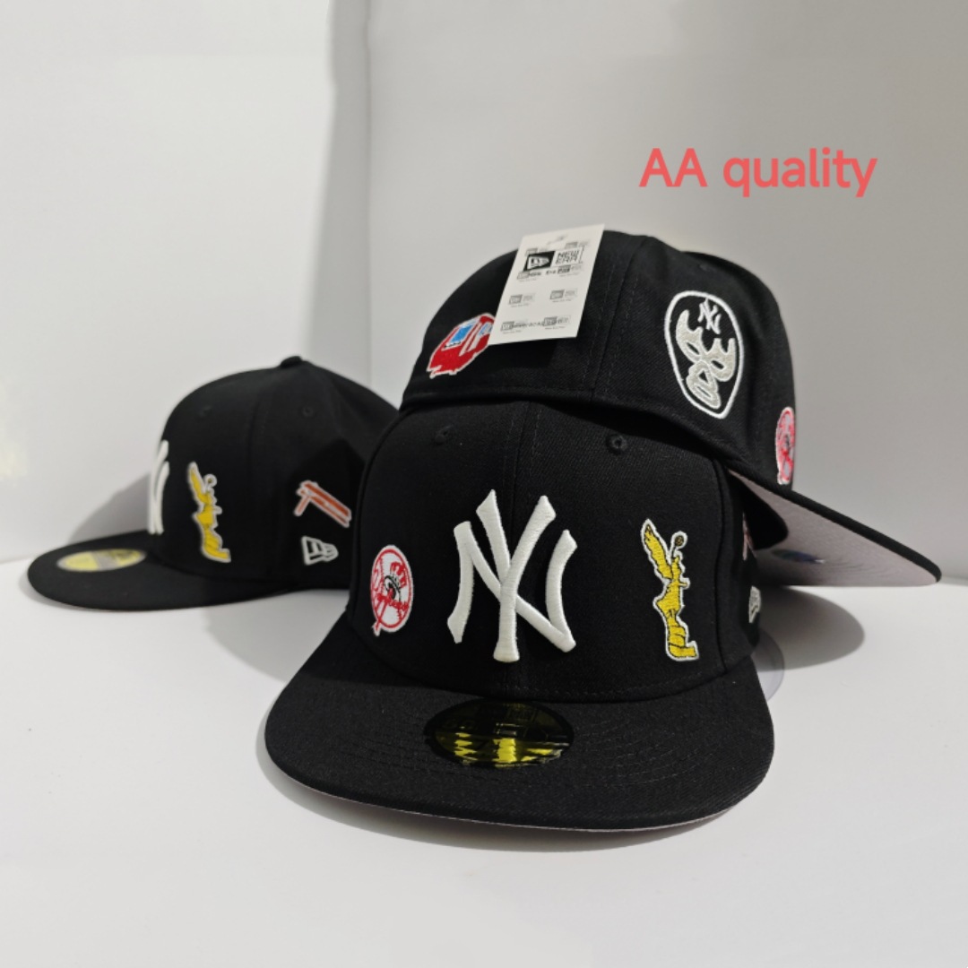 2025 nueva venta caliente exportación transfronteriza MLB gorra de béisbol AA patrón ala plana tamaño de moda sombrero de ala plana