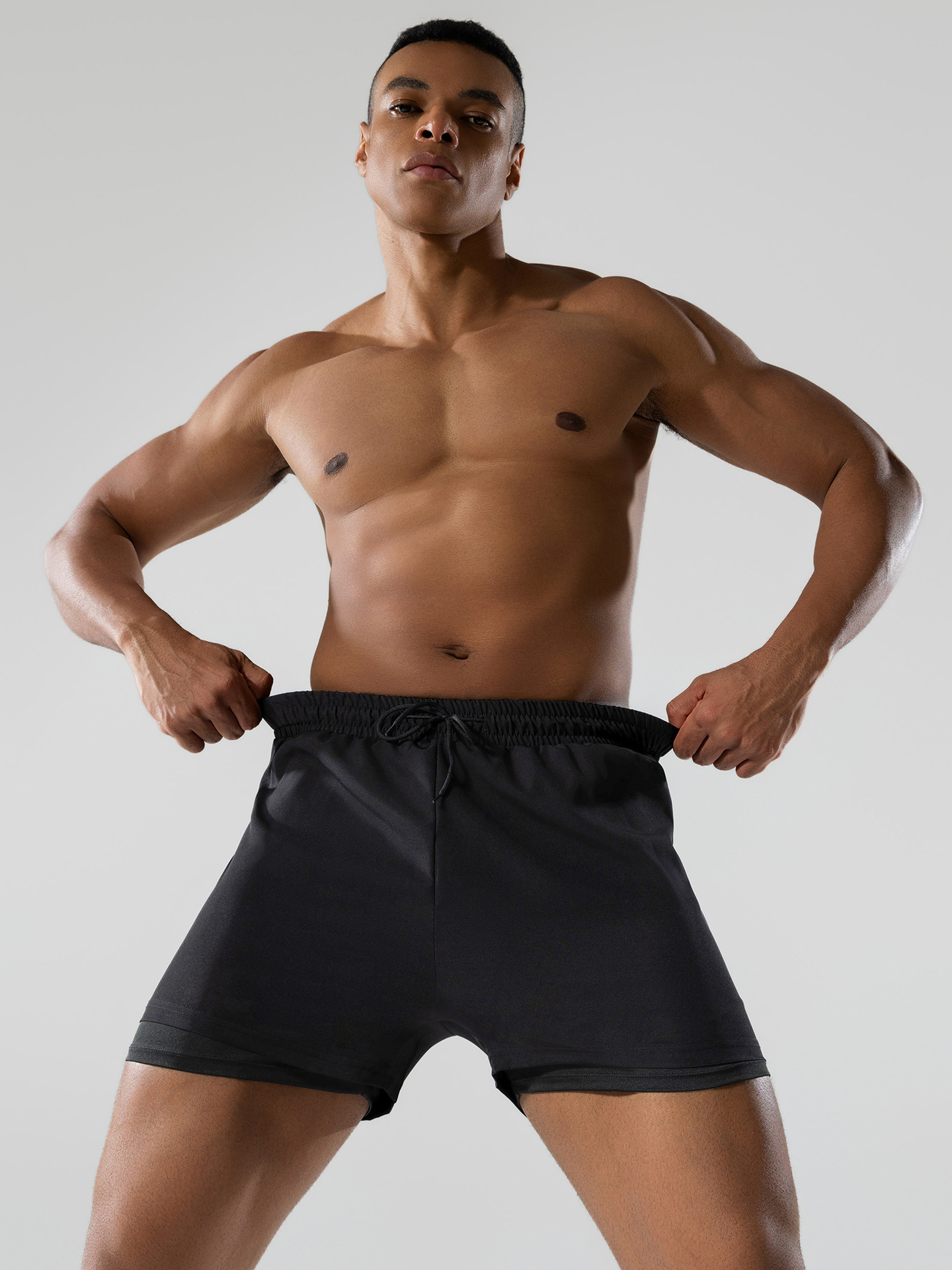 Pantalones de baño de dos capas para hombres, pantalones de surf de playa, pantalones de balneario para hombres, pantalones cortos de secado rápido, logotipo personalizado