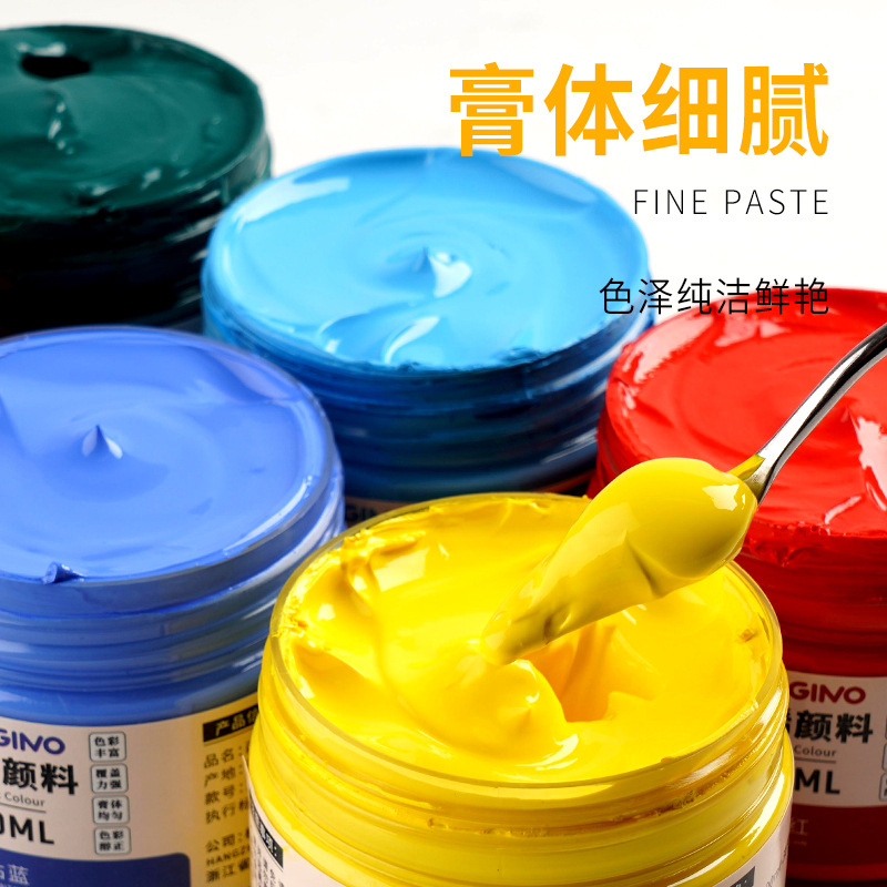 100 ML Acrylic Paint Set for Wall Painting - Specialized Indoor Waterproof Sunproof Non-Fading White Large Bottle Wholesale Acrylic