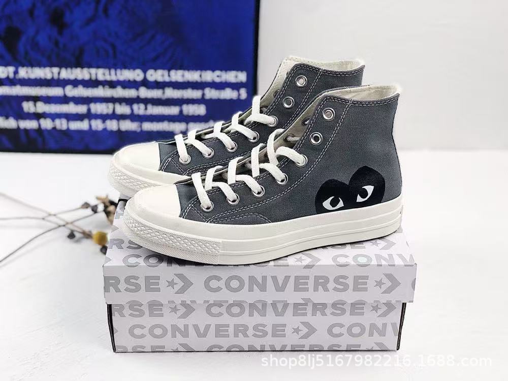 Chunyuan 1970s Kawakuba Ling amor CDG alto bajo grupo pareja zapatillas deportivas para hombres y mujeres jugar zapatos de lona image 16