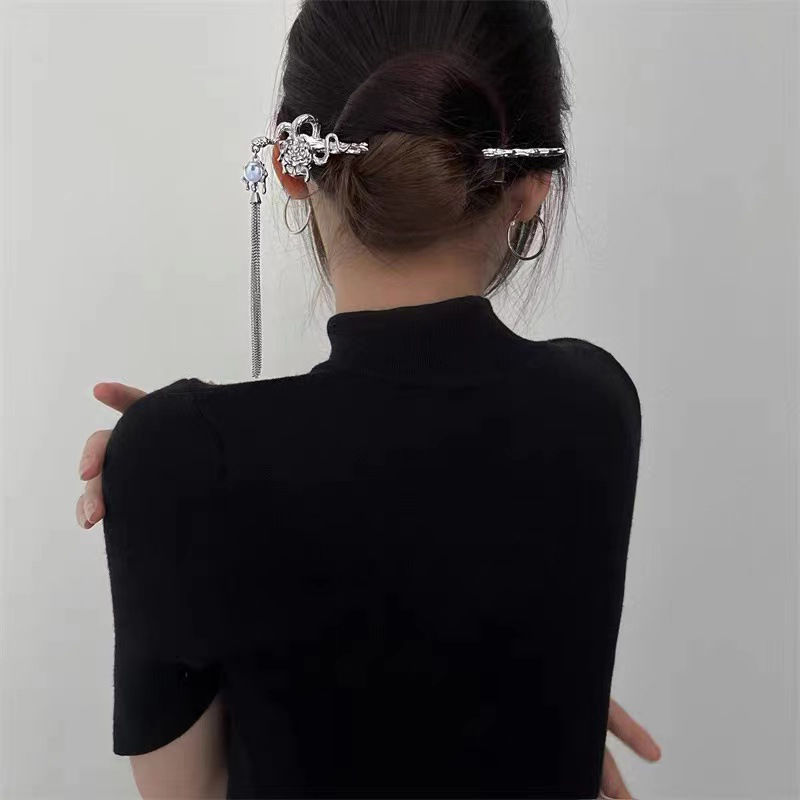 Serpiente enredada Luna Lange clip Vintage clip para el cabello de nicho femenino de alta calidad diseño nuevo clip de cabello de metal