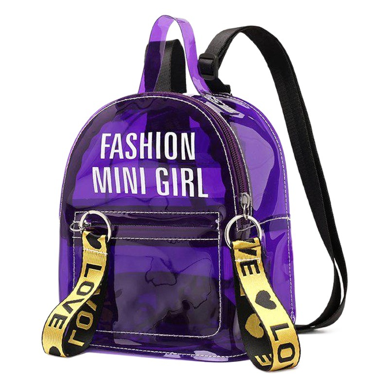 Bolsa de verano mochila transparente 2023 estilo coreano carta de jalea de moda bolso casual Portátil Bolsa De mujer entrega de una sola pieza