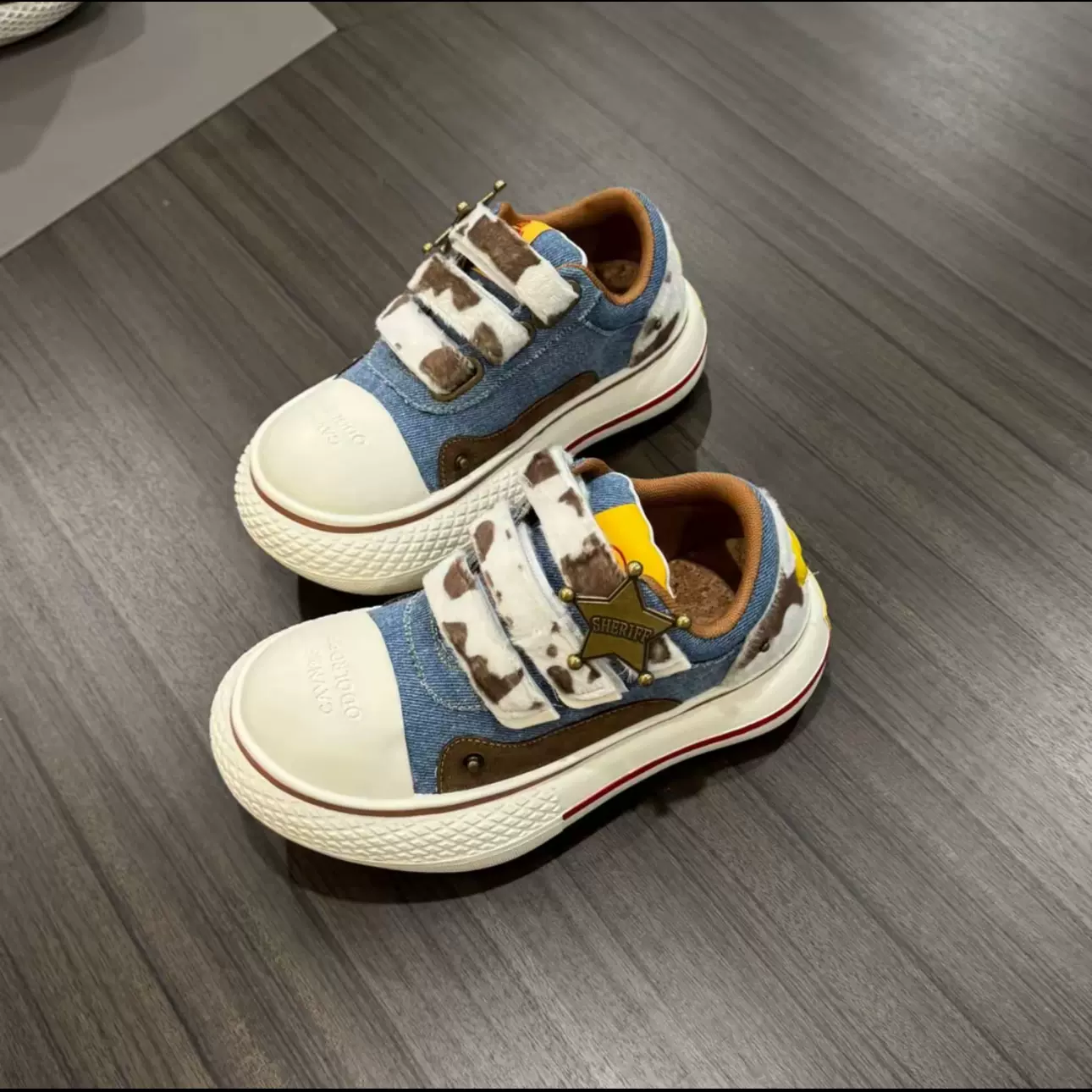 莆田来了凯蒂猫米奇黑色大头鞋厚底牛仔帆布鞋情侣休闲鞋女鞋