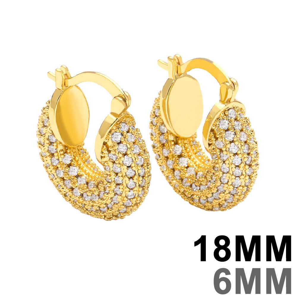 Mode Géométrique Le Cuivre Des Boucles D'oreilles Zircon Boucles D'oreilles En Cuivre display picture 3