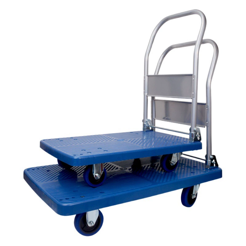 Складная Плоская тележка Бытовая тележка пластиковая небольшая тележка с прицепом тележка для инструментов Бесшумная тележка плоская