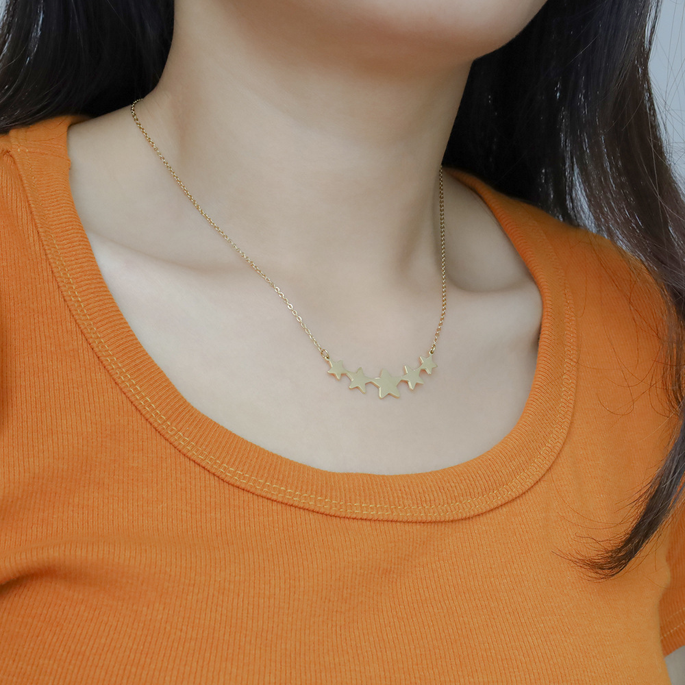 Model Show Pentagram Stainless Steel Necklace