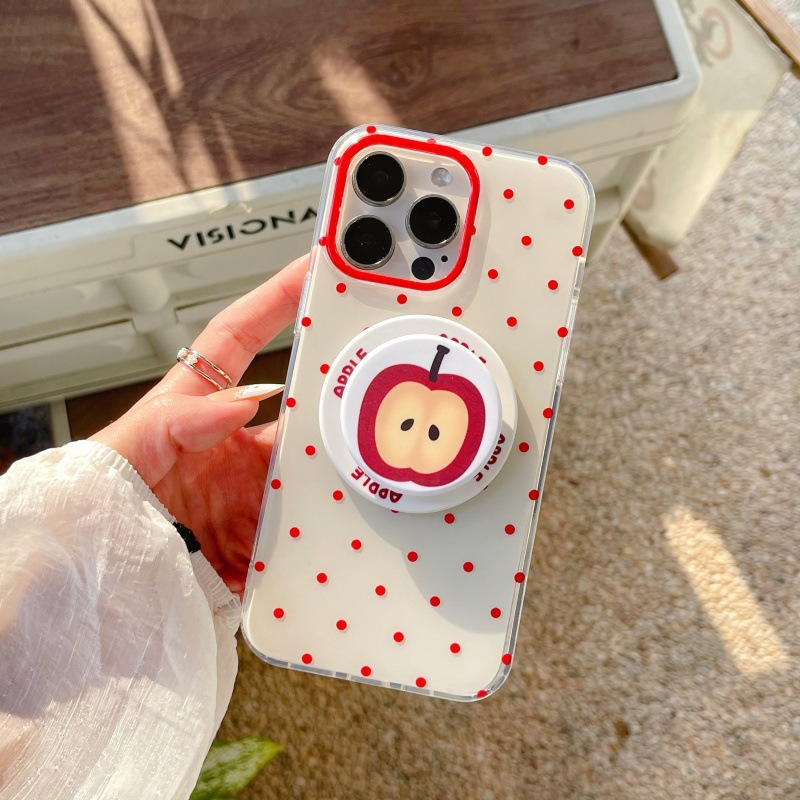 Punto de onda roja coreana Apple magnético para Apple 15Pro/16Pro funda para teléfono móvil 14ProMax femenino 13 nuevo 16P