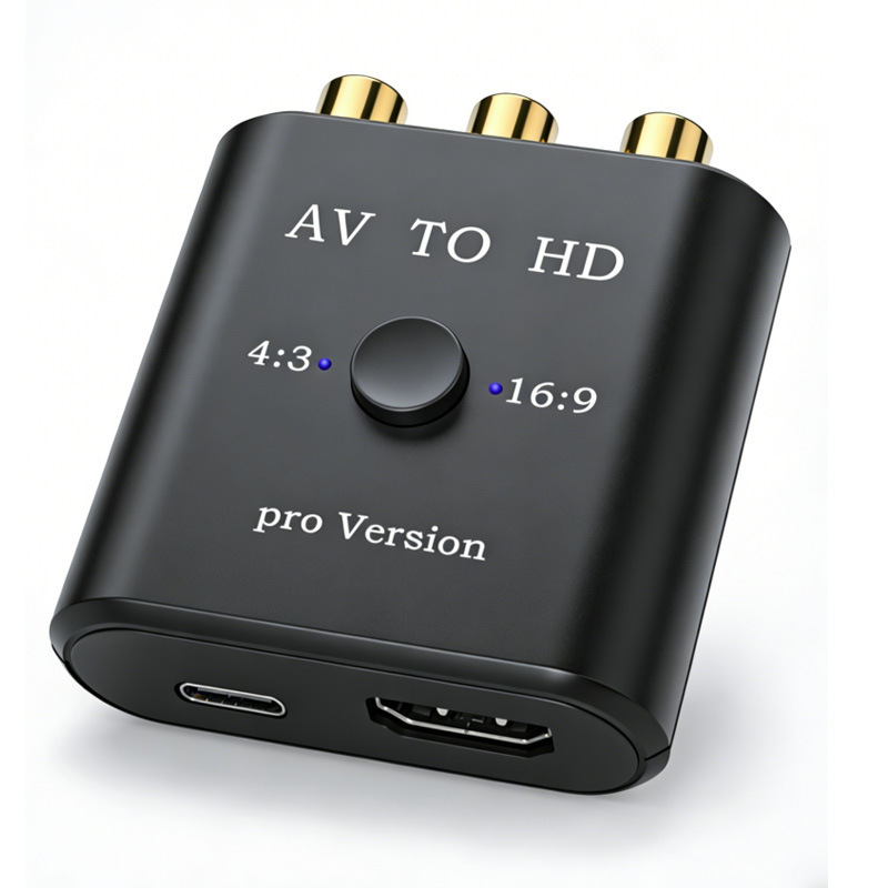 4:3 Private Model Av to HDMI Converter 1080P High-Definition Video Output Rca to HDMI Adapter 16:9