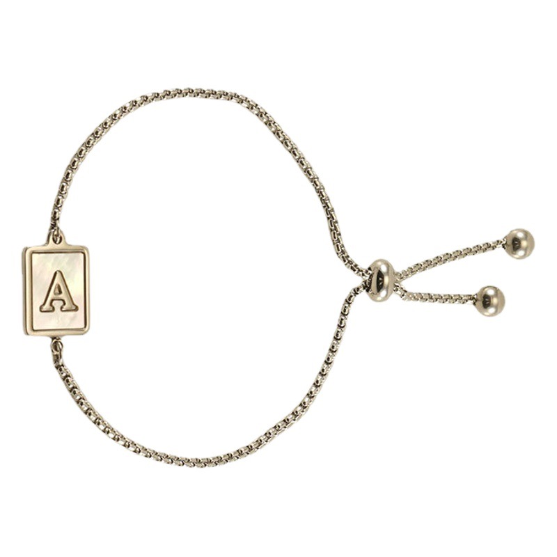 Transfronterizo de acero de titanio europeo y americano natural Shell moda simple 26 carta pulsera de acero inoxidable pulsera ajustable color de acero