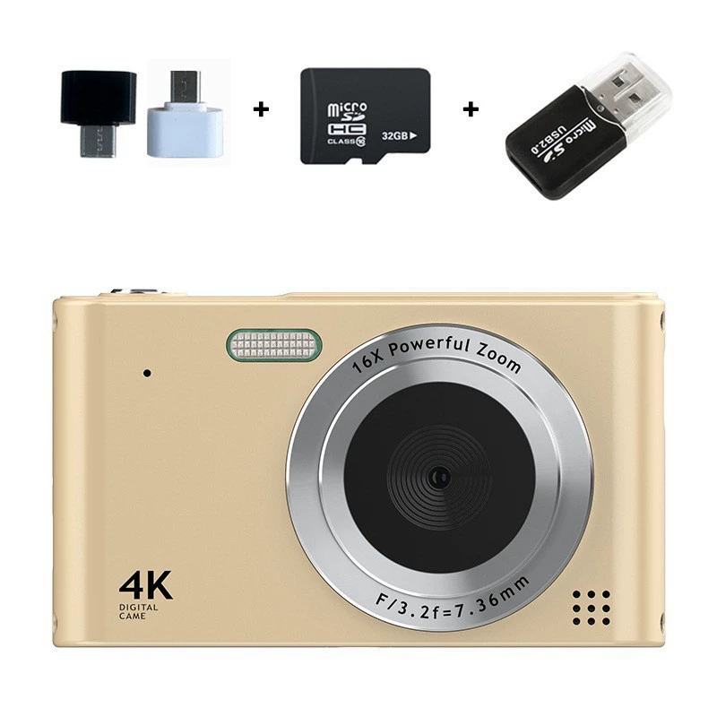 Новая цифровая CCD камера, студенческая цифровая камера 4K, можно перенести на мобильный телефон, стильная ретро-камера, для путешествий и влогов