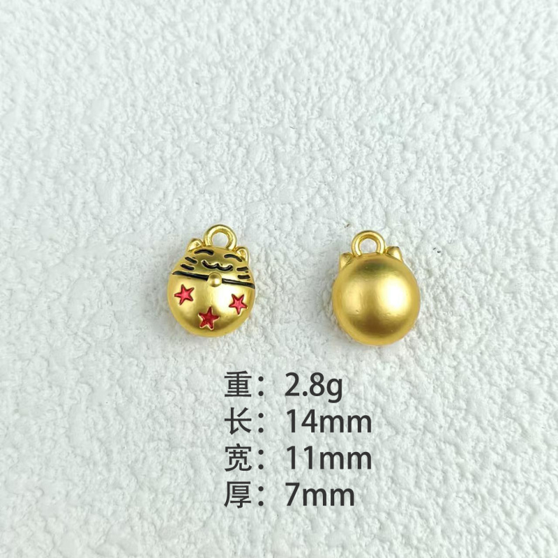 古法金保色竹节通孔福字画油吊坠配件国风节节高升竹子服饰材料包|undefined