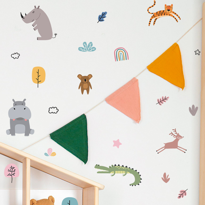 Cute Cartoon Bear Elephant Pvc Wall Sticker Wall Art display picture 4