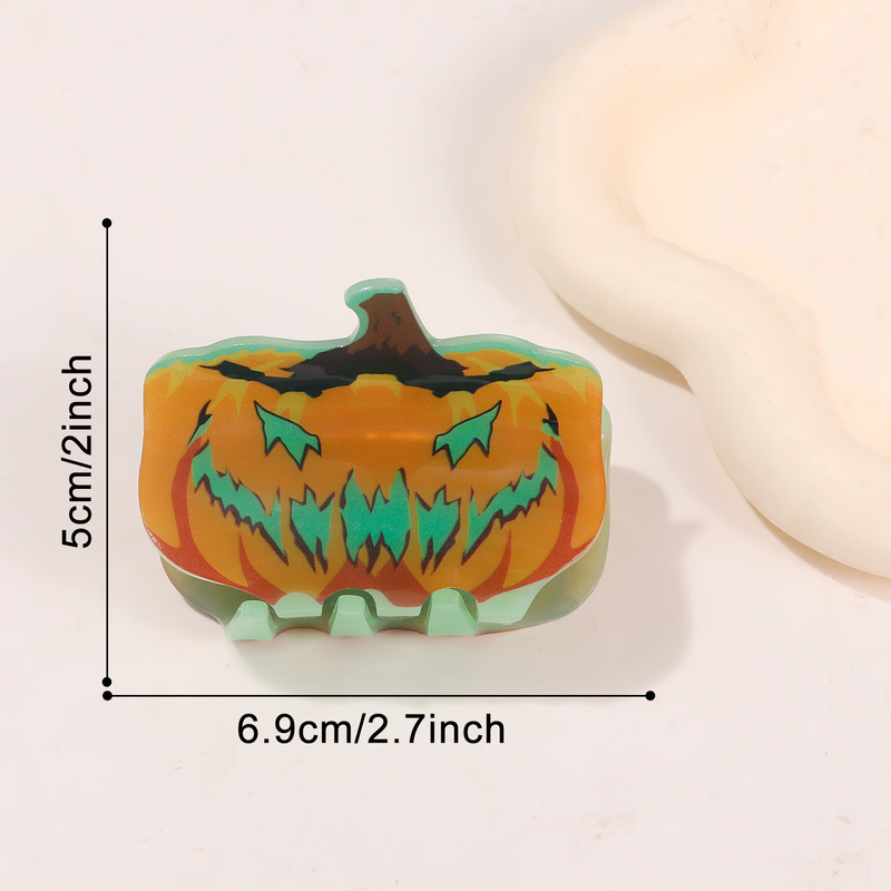 Golais ジュエリークロスボーダーハロウィン発光ゴーストカボチャクリップかわいい面白いヘアピンサメクリップ女性のヘアアクセサリー|undefined