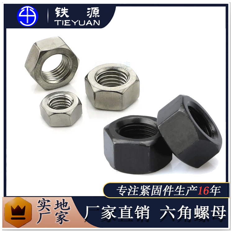 厂家直供8级 10级 12级高强度螺帽4.8级螺帽热镀锌不锈钢六角螺母