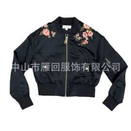 定制夹克外贸冬季女式复古夹克冬季加厚休闲夹克工厂定做加工