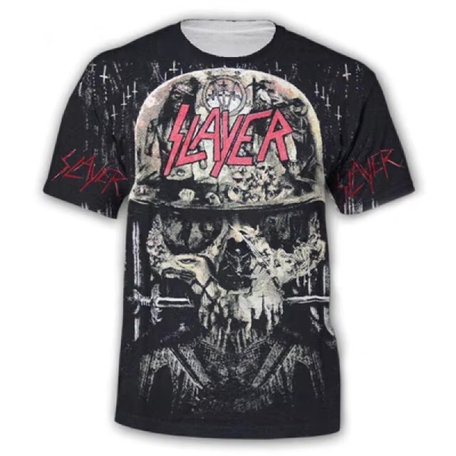2024 Cross-Border Latest Trendy 3D Printed T-Shirt with Heavy Metal Hip-Hop Design for Men, Cool Summer Style 2024 Cross-Border Latest Trendy 3D Printed T-Shirt with Heavy Metal Hip-Hop Design for Men, Cool Summer Style
