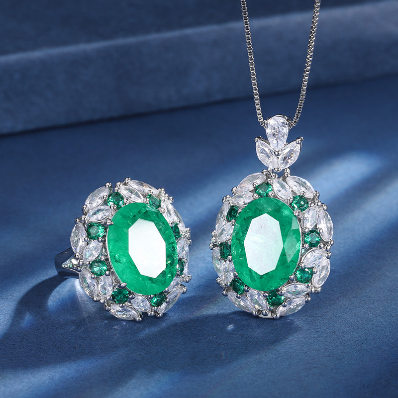 Zhuang Sheng joyas cobre inferior chapado en oro joyería de moda traje de simulación color tesoro colgante traje femenino piedra principal 12*16